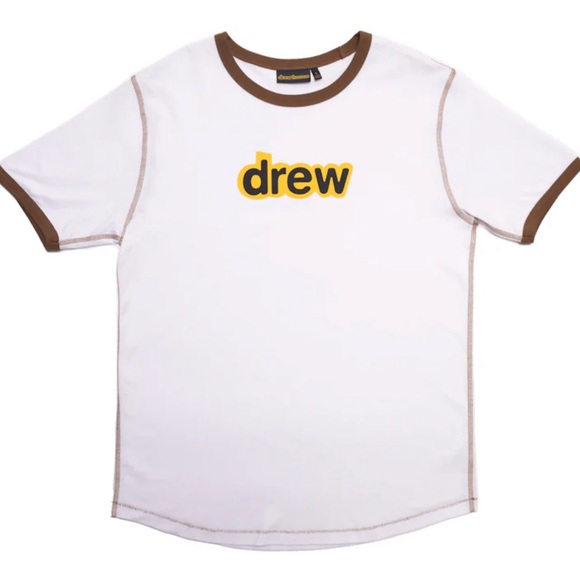 drew house White and Brown Short Sleeve Tee - Picture 1 of 1
